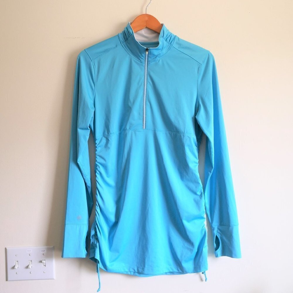 Athleta Women's‎ 1/2 Zip Pullover Long Sleeve Workout Top Light Blue Size L